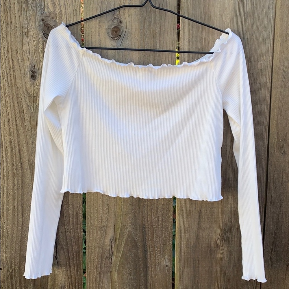 H&M Off the Shoulder White Long Sleeve